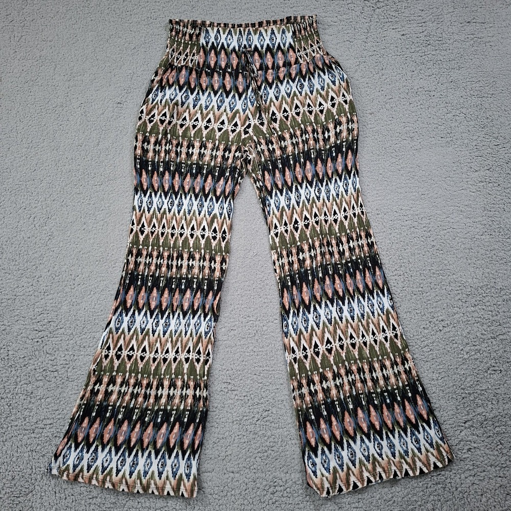 Peace & Pearls Women's Soft Printed Wide Leg Printed Pants Size Large - Picture 1 of 10